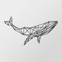 Wallity Whale 1 Escultura de Pared en Metal Negro